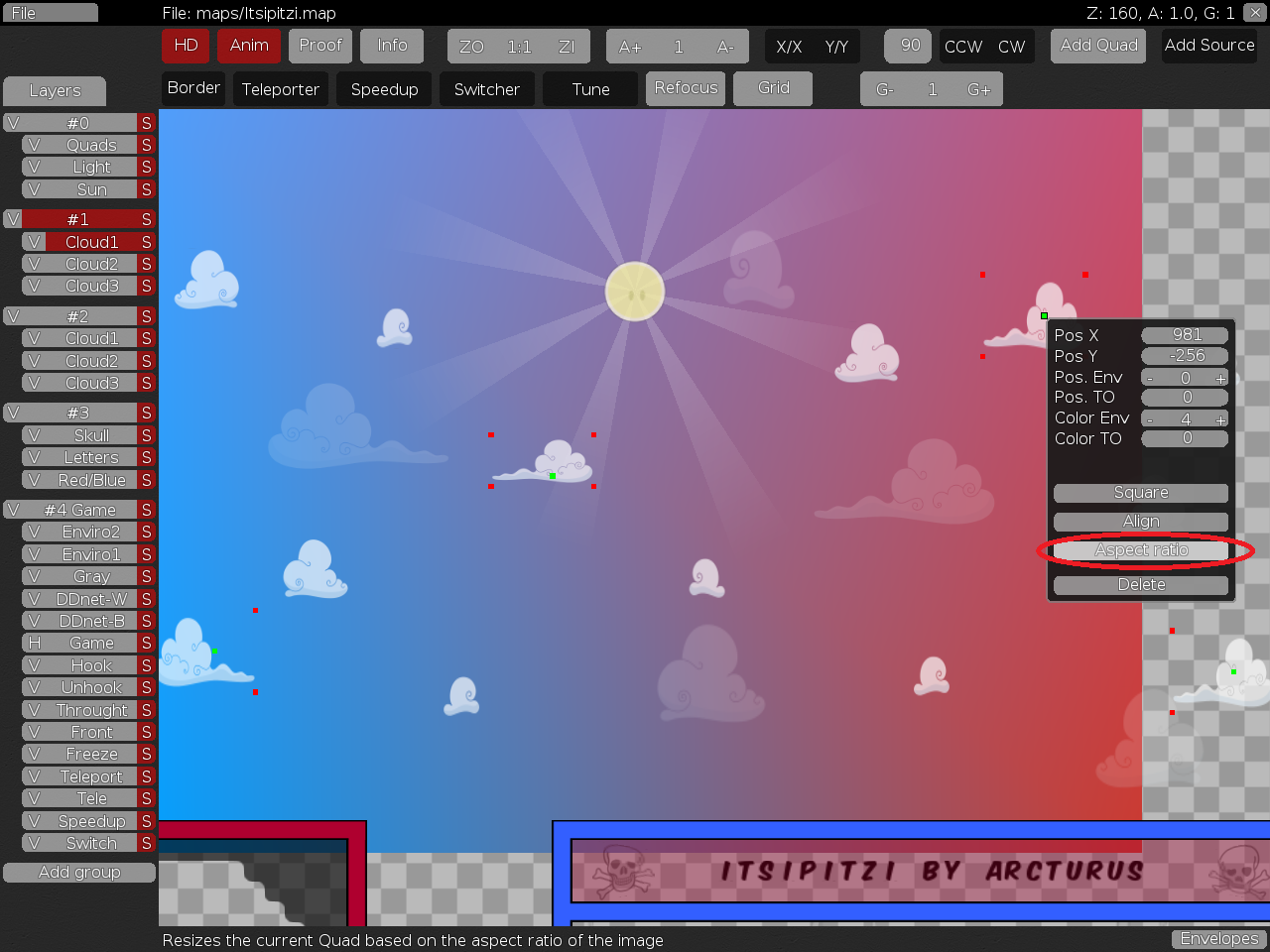 33. use aspect ratio on all the clouds (they look better then)