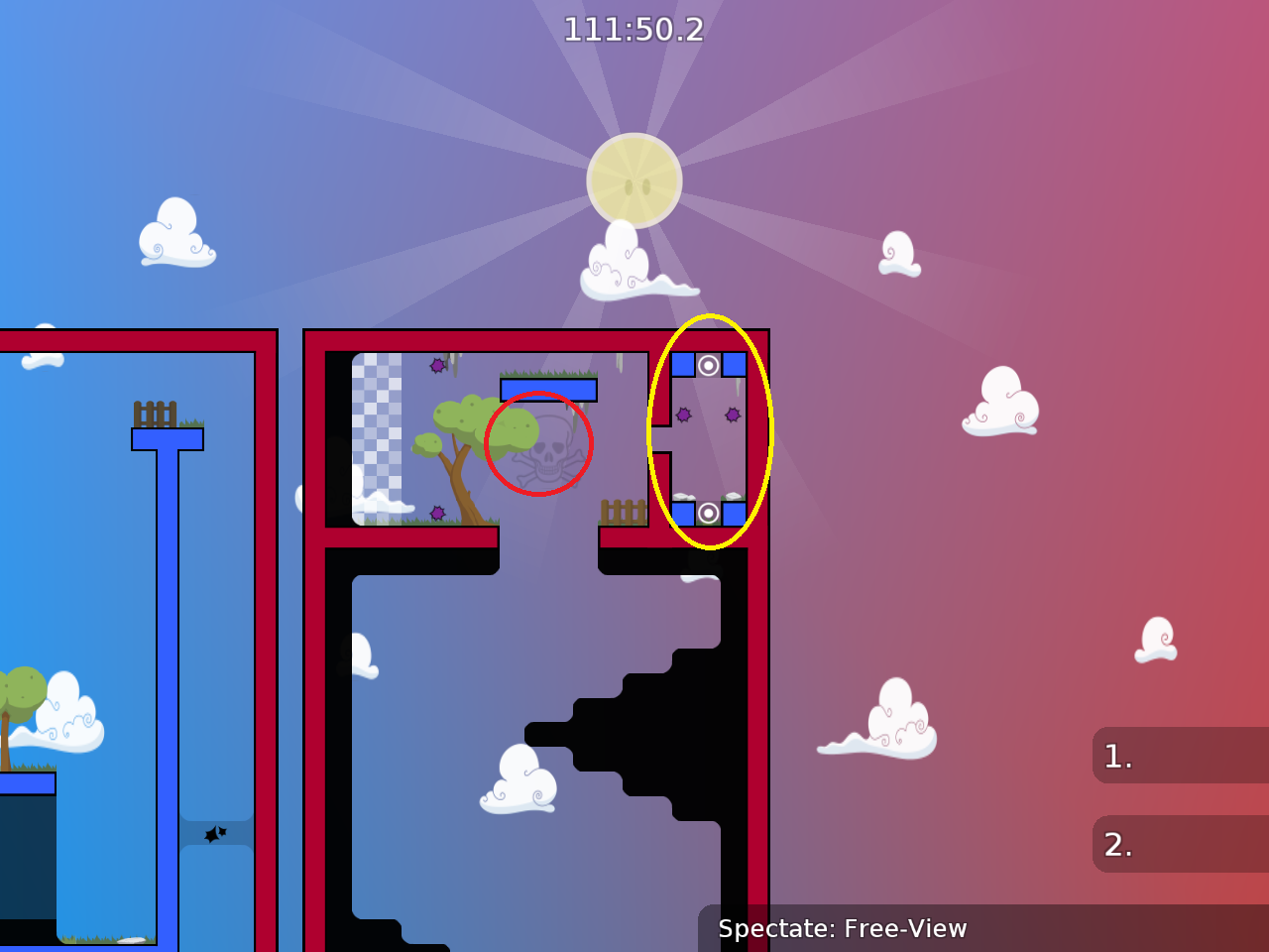 1. red: confusing, somewhere it is death, yellow: remove these doors, not really needed