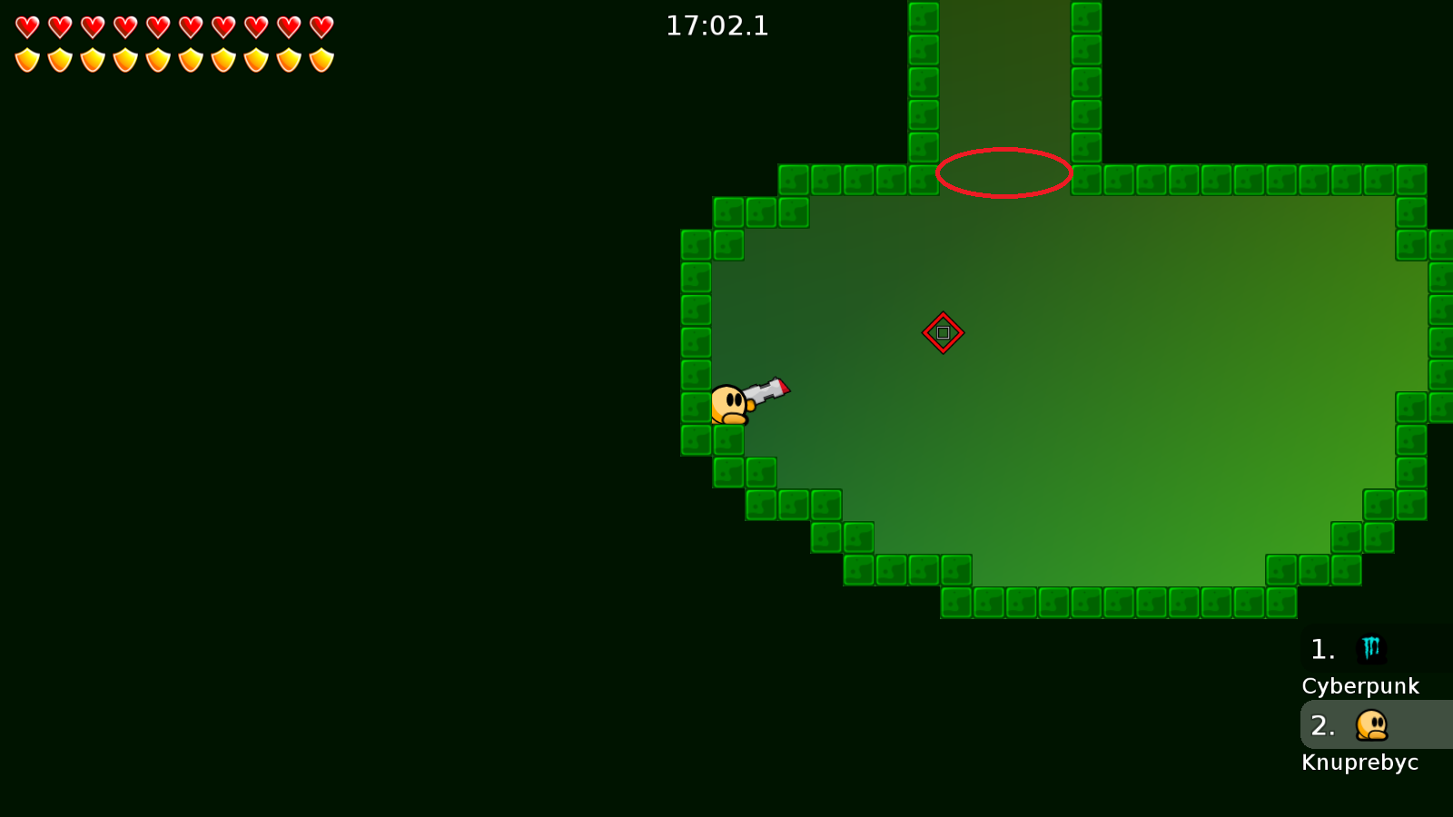 Unmarked finish line.