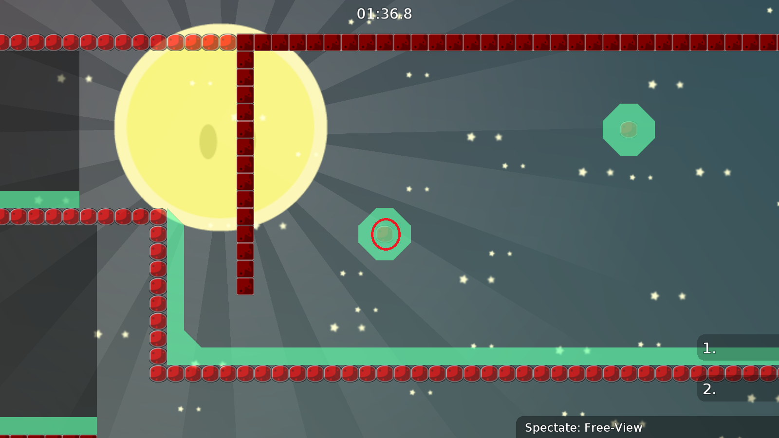 Make the hookable tile go over the freeze tile, makes it easier to see and looks better.