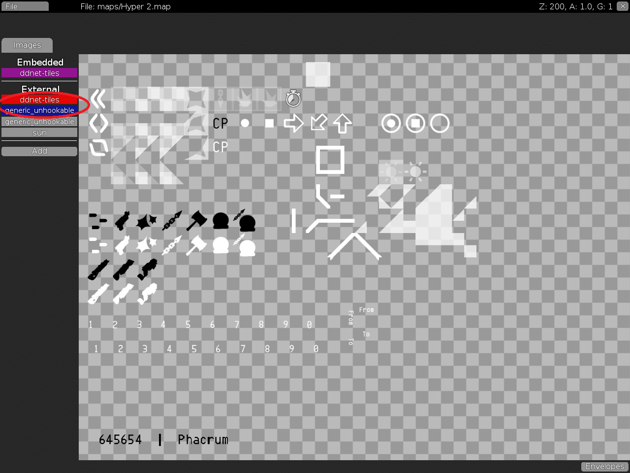 delete ddnet-tiles and generic_unhookable and CARE you have to connect the layers with the ddnet-tiles again (atm you are using the not embedded tiles)