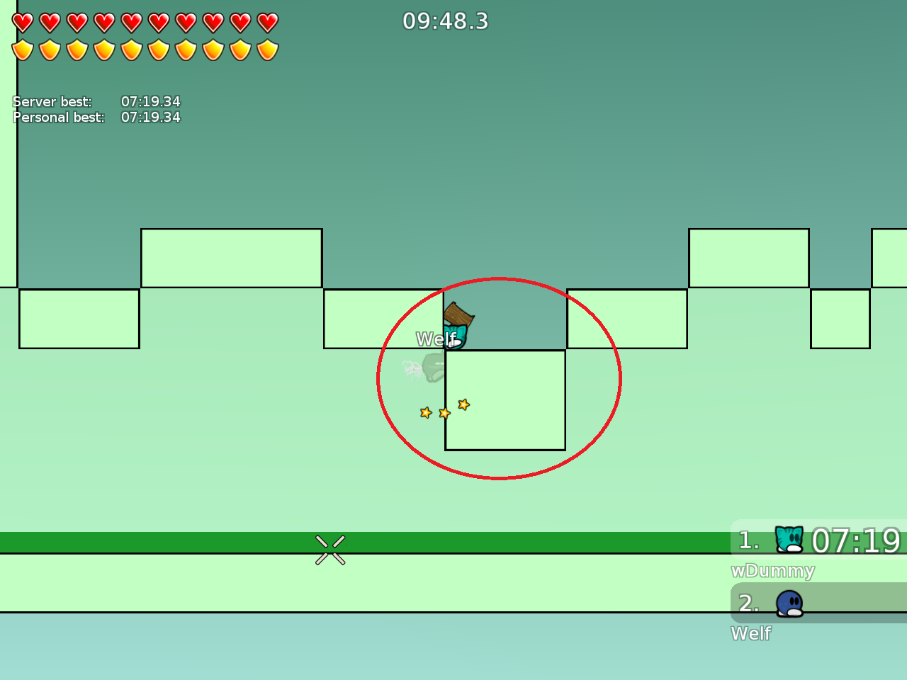 this hammer with hook will be hard for noobs. in my opinion too hard for the map ^^ (but can stay..)