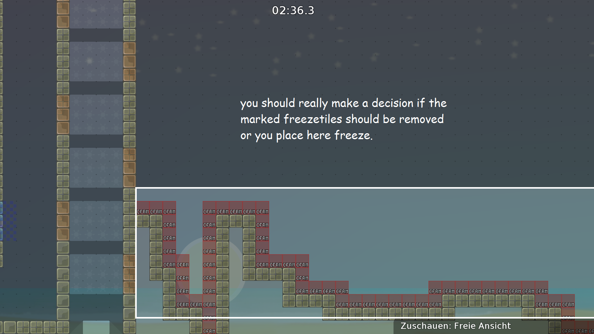 You has 2 choices the 1.Remove the Freeze tiles here or 2.Add here freeze too