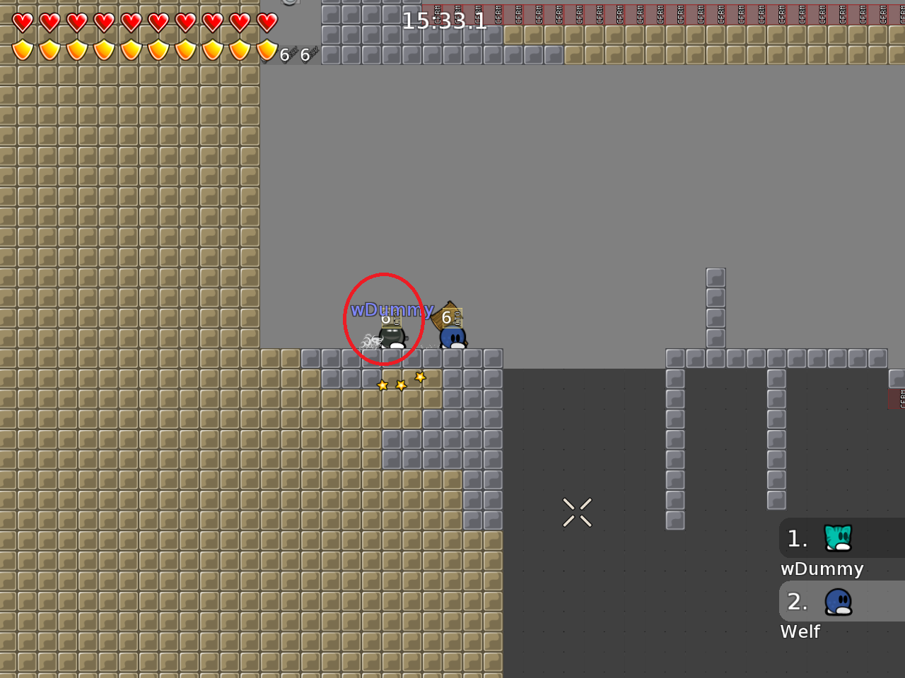 move this to tele to the > (otherwise you cant hook him from the other side)<br />add unfreeze