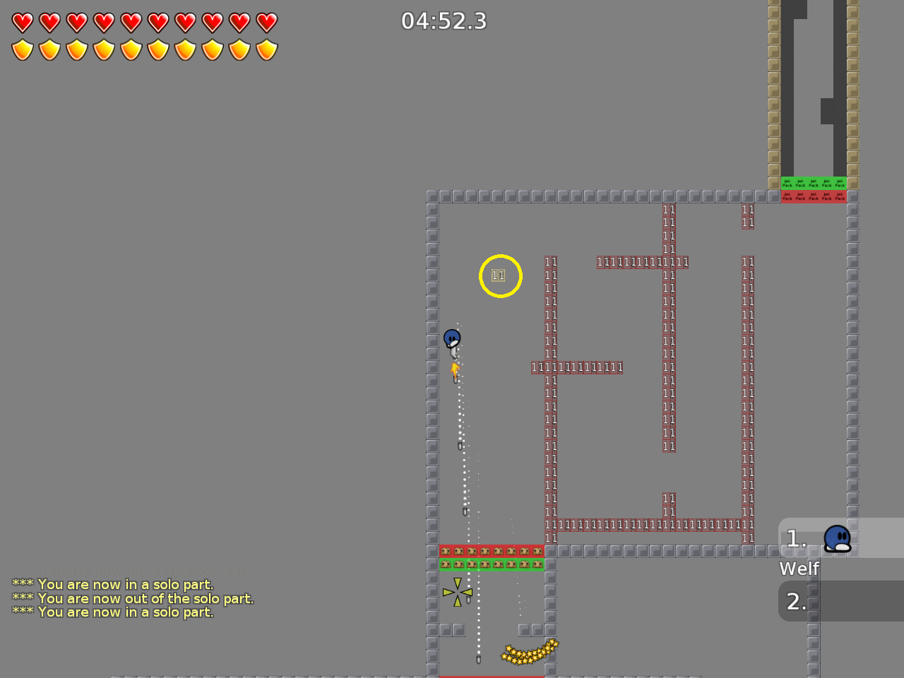 if you put it here you fall all the way down when you don't move, it might be more > or <