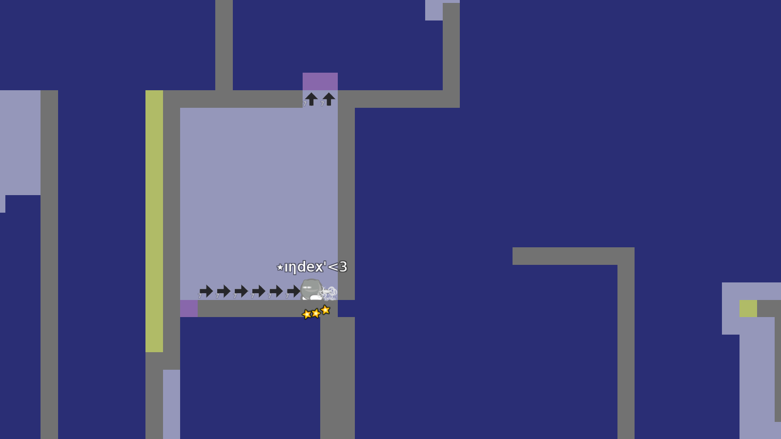 upper arrwos only force 5 and make the bottom unhookable-line two shorter (so, that the gap is 3tiles wide)?