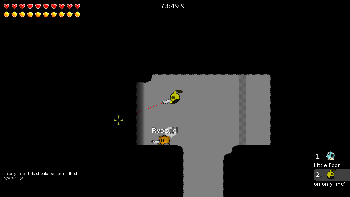 please dont make it able to reach the finish room without finishing! amny players could block eachother in this tele. add a finish line before