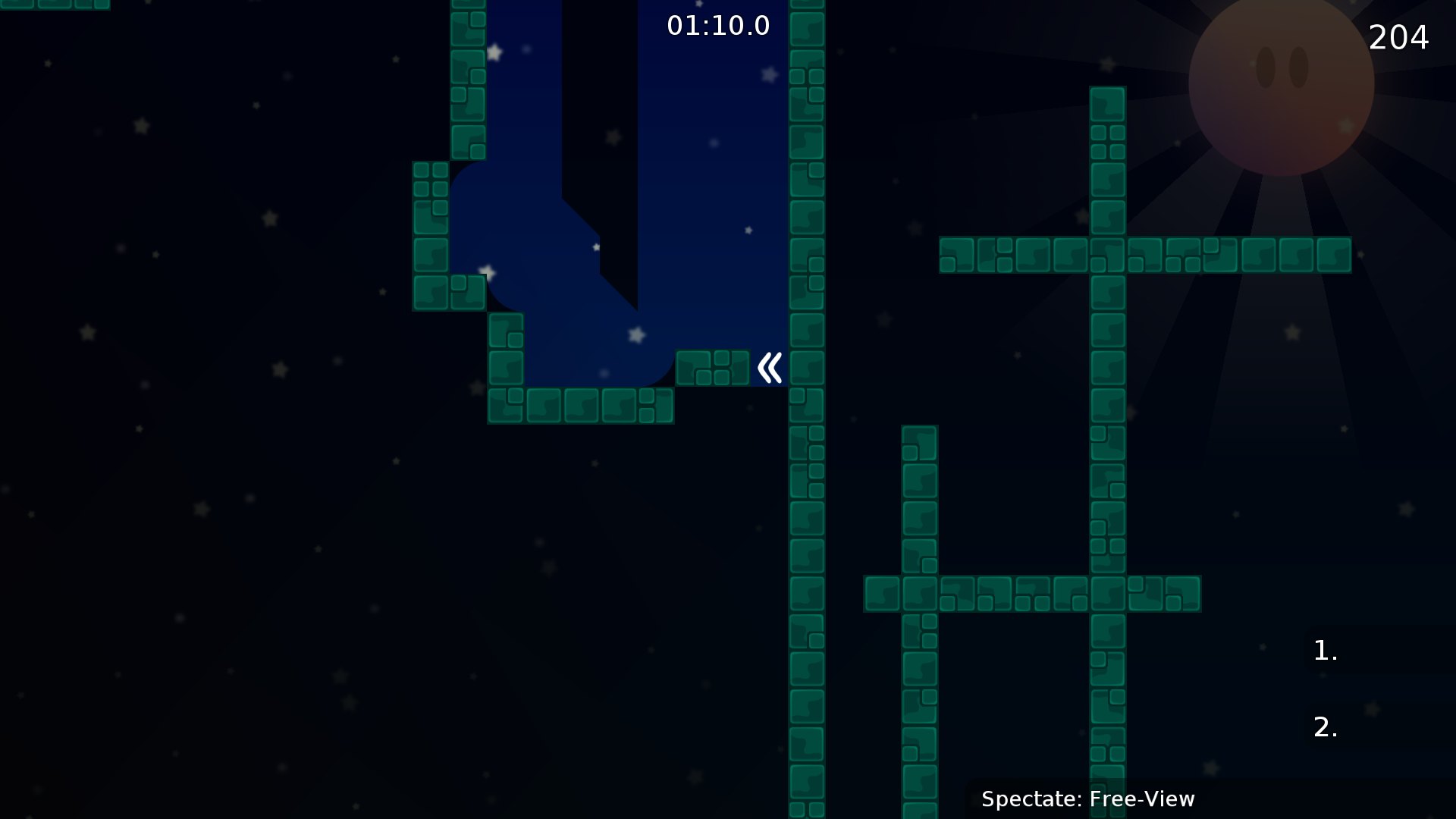 You can skip this by letting 1 tee fall, catch it, and move it against wall. Then you go down.