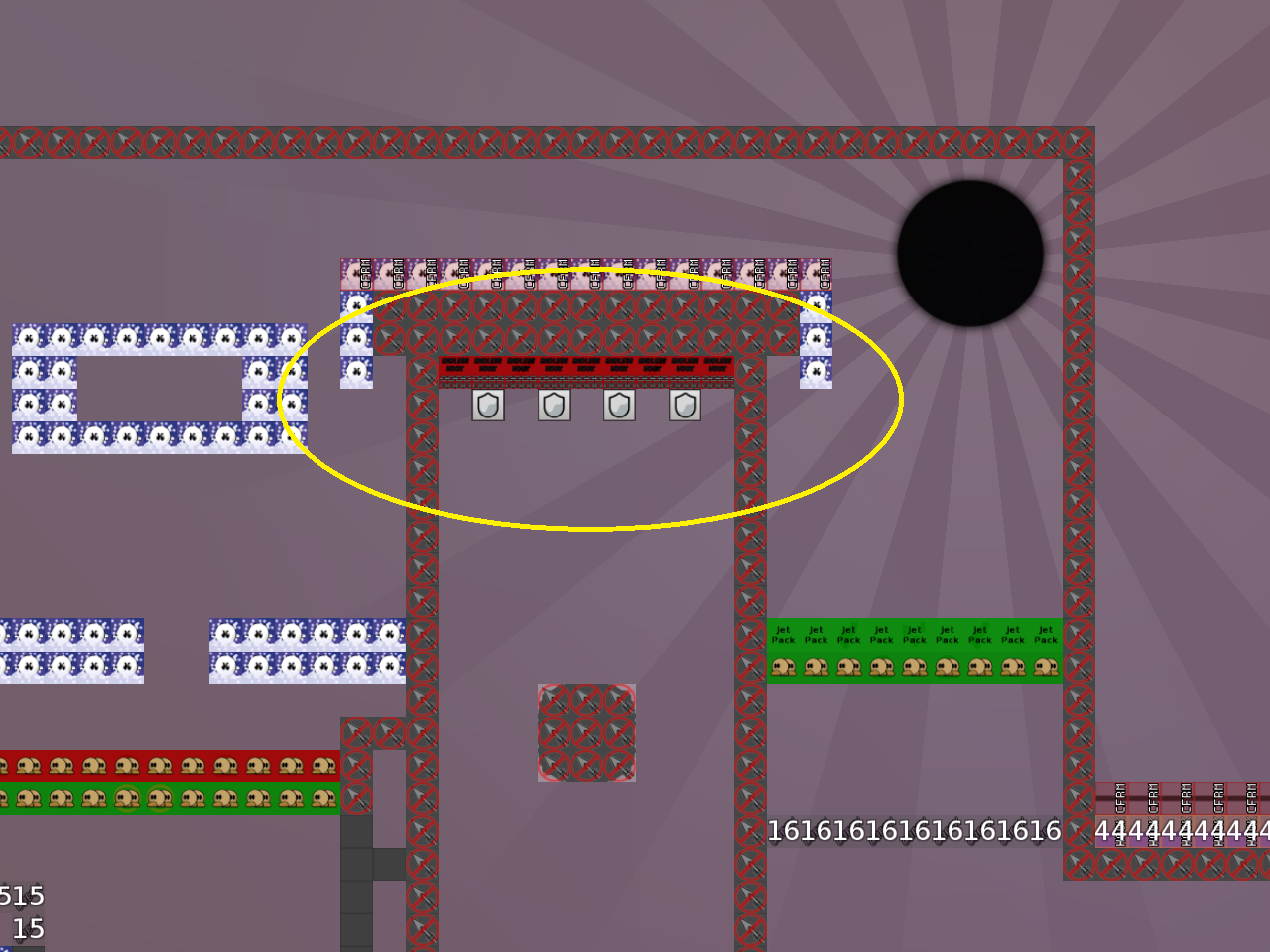 in groups of at least 3 you might cheat a weapon here (doesn't help that much)