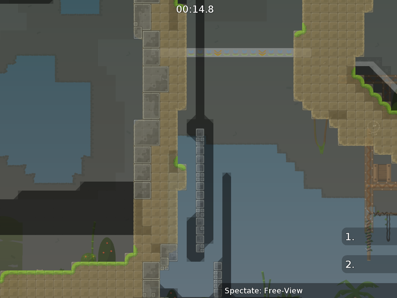 shadow behind grass (in the center of the screenshot)