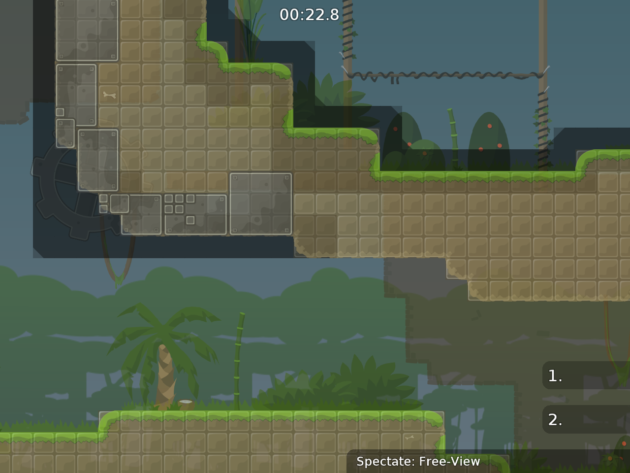 shadow behind grass (in the center of the screenshot)