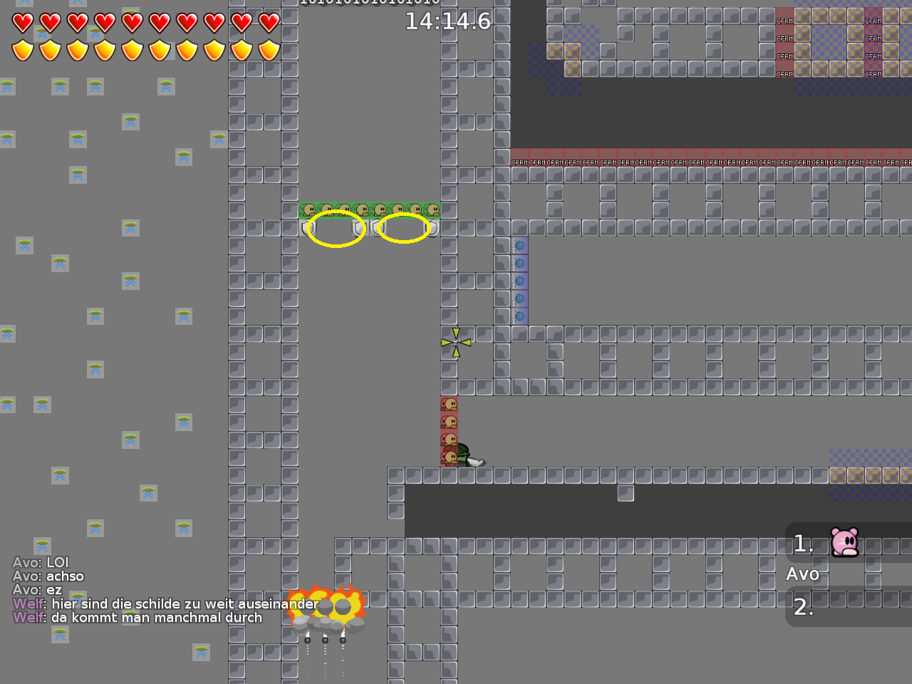 if you go in the middle, you can cheat weapons here