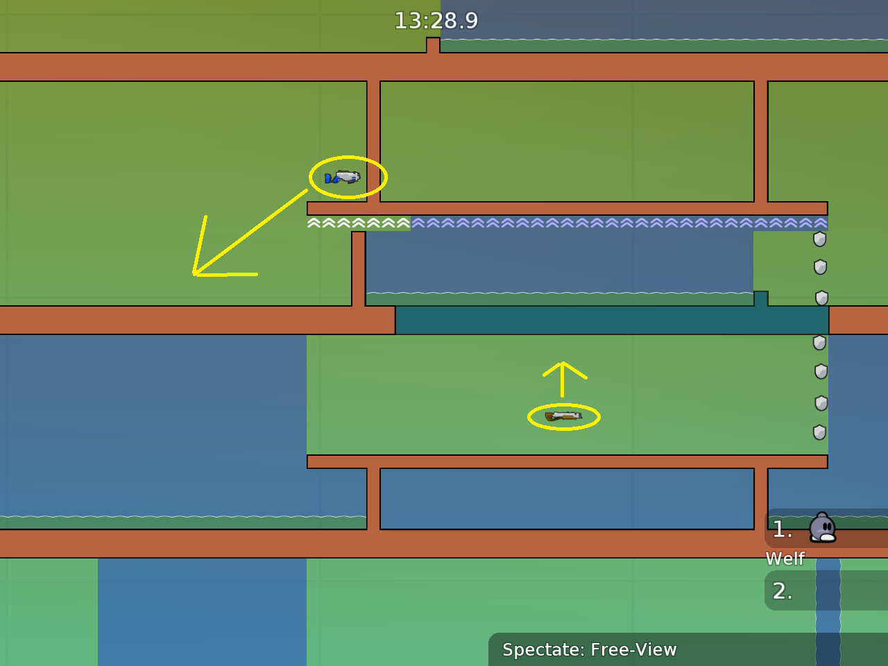 you should move the weapons, so they are easier to collect