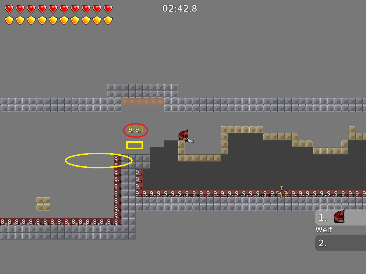 put tp a little down and add platform at the left, so people wont fall back