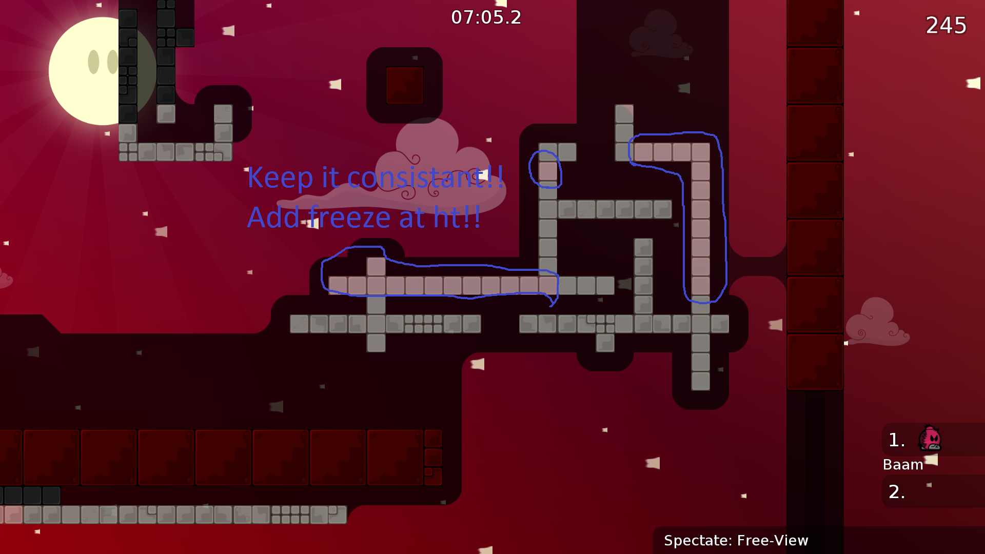 Keep the freeze in hookthough consistant, or just remove it.