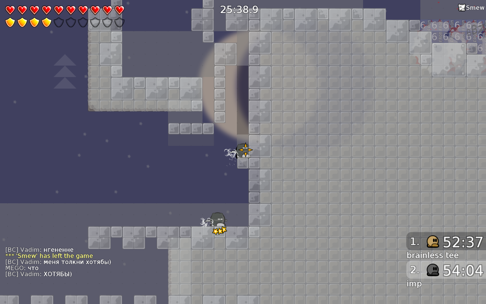 Whole right side is freeze, not only 2 blocks. We made tower and all dead