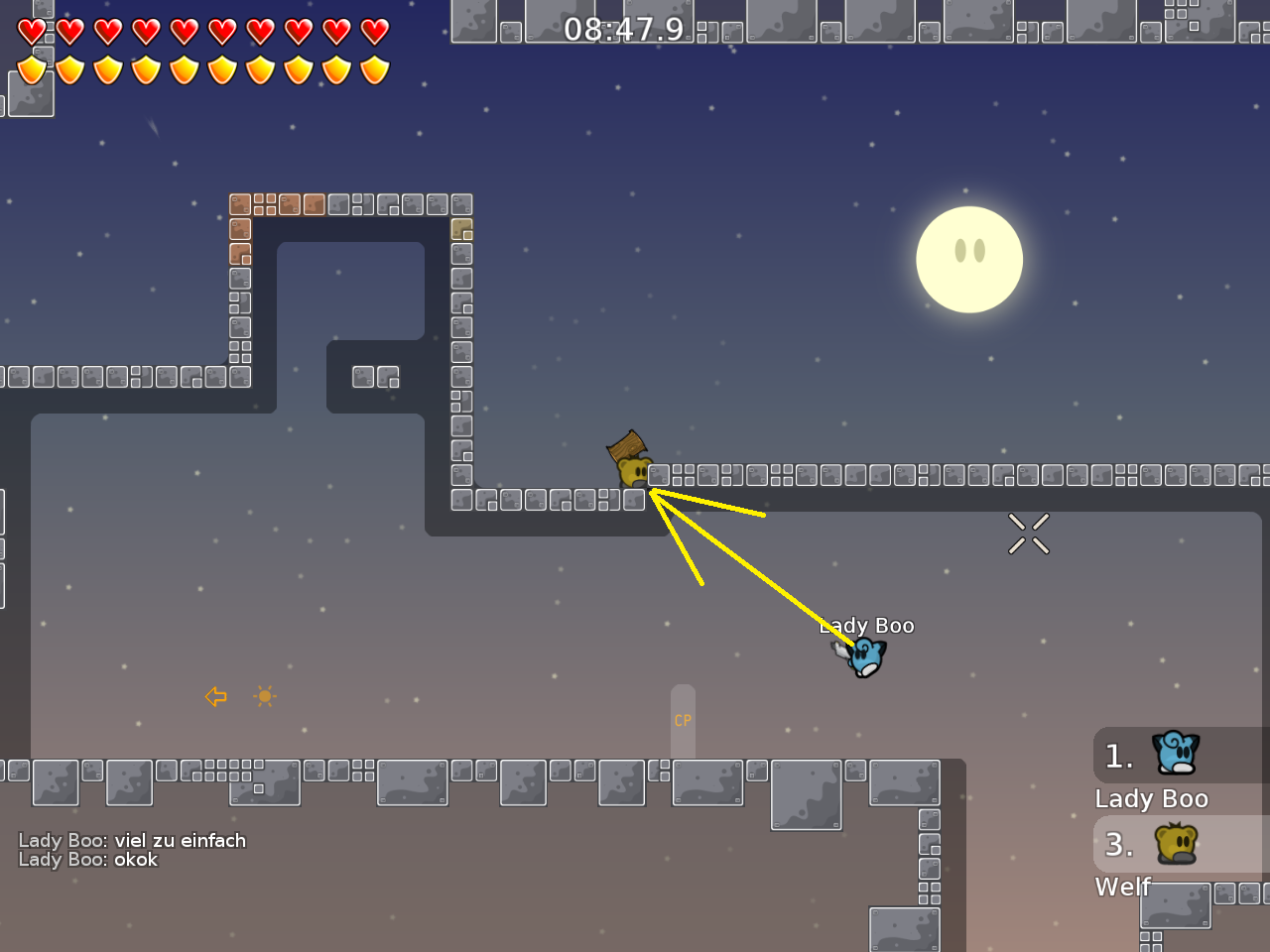 you can cheat (if you hook him and go < into the tele)