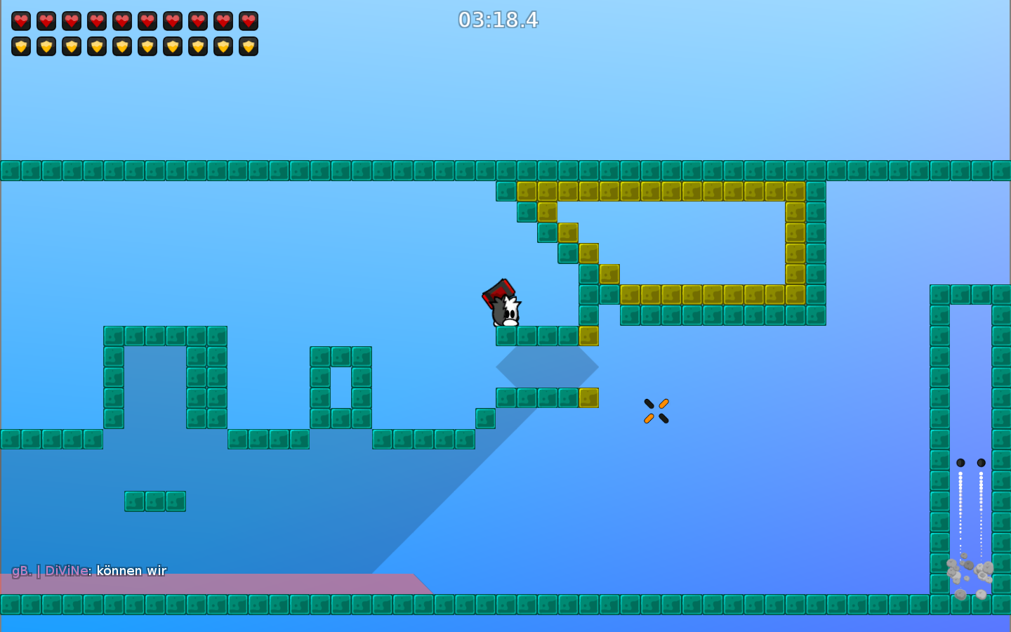 You can easily get through here with 2