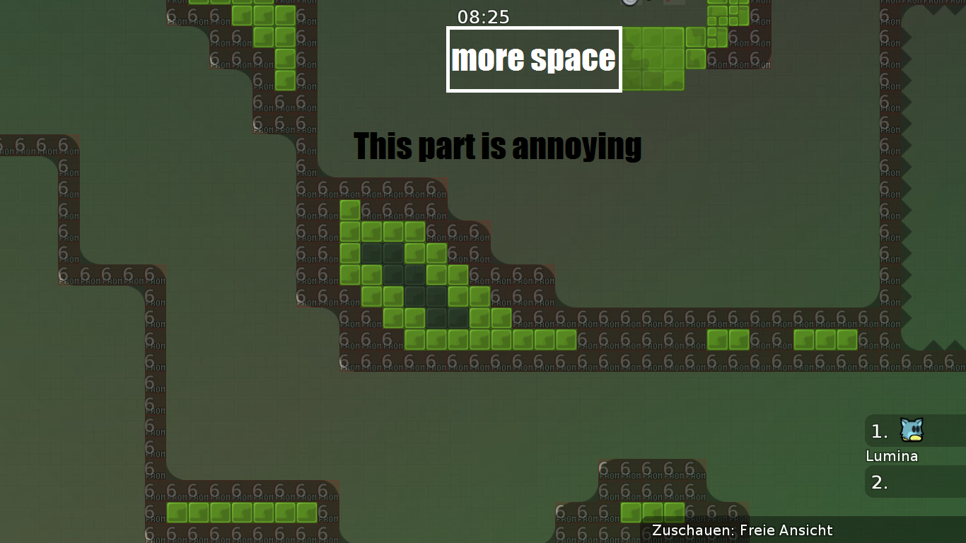 This part is a no go. Imagine there are now 6-7 Tees on this part and eveyrone wants to do this part, <br />Problem 1. not enough space<br />Problem 2. if you fall in tele, you have to go through all this small part again.<br />Problem 3. Can be a rage quit part.<br /><br />My Suggestion:<br />More plattform, set the tele more friendly for Tees.