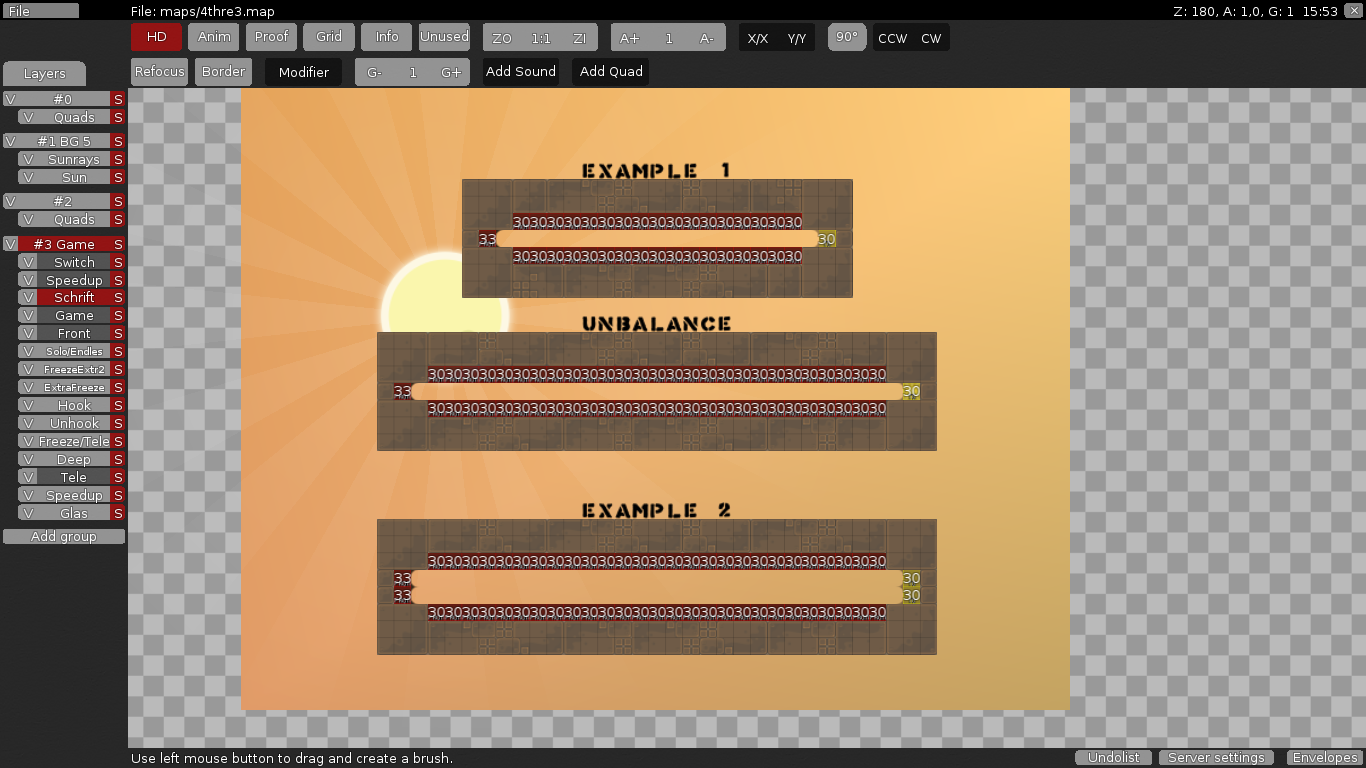 This part is to unbalance, for this map.<br />There are some examples you could take.