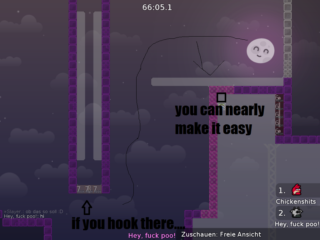 hook the tele hook, so you can go up hook the deep tee and you made the part easier.