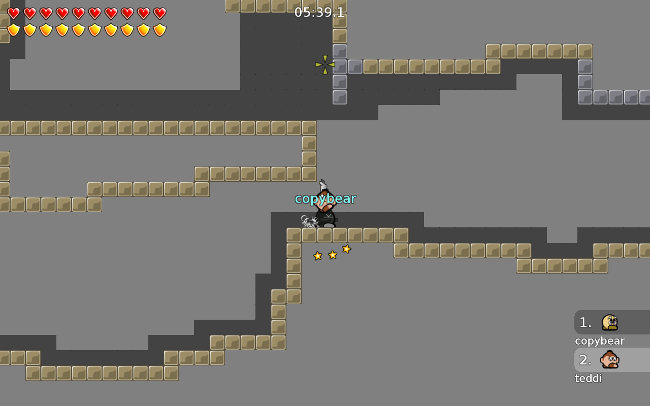 Add 1tile of unfreeze at places like these (falling down) please.