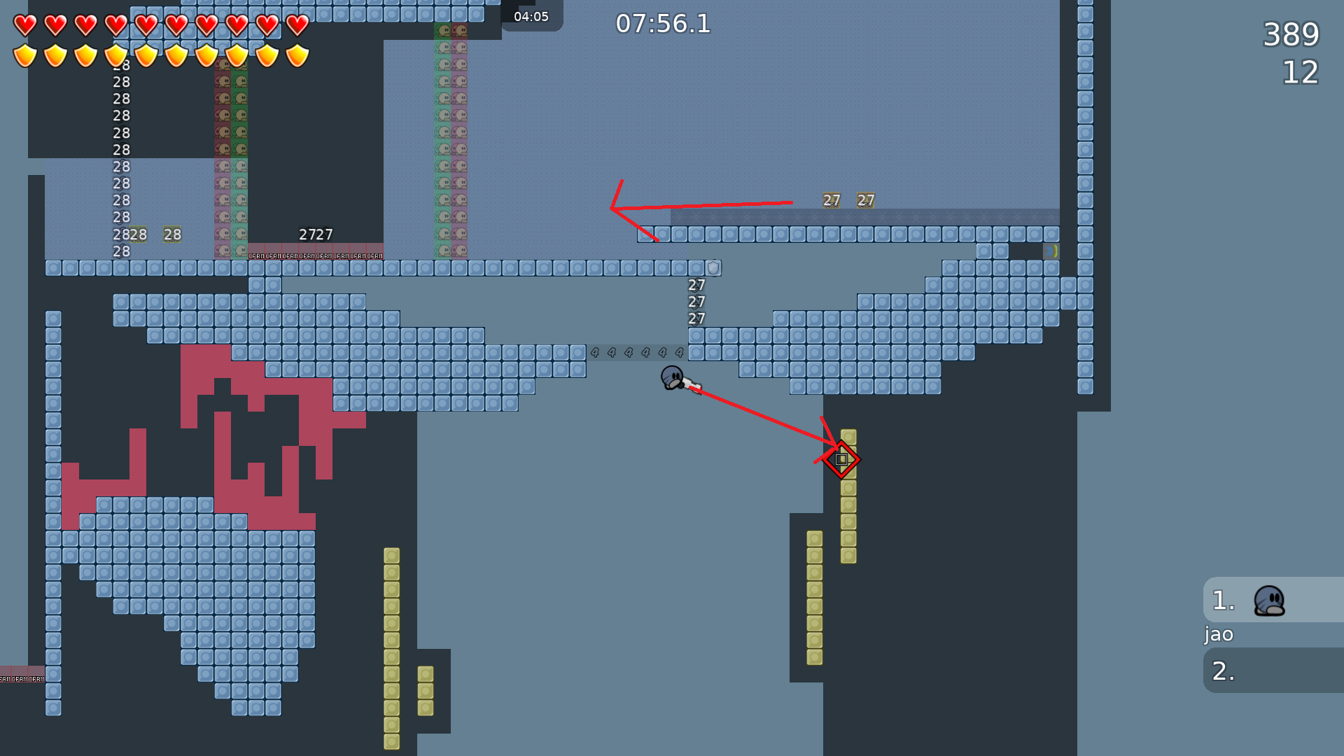 Skip: Hook the hookable and take speed to get through the freeze.