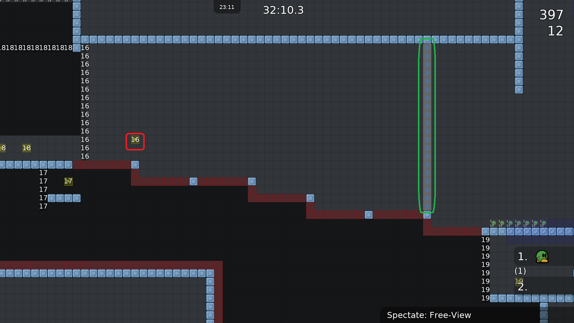 Red: Bad placed TO-tele.<br />Green: Stoppers for what?<br />In general the part is kinda lame and rather annoying.