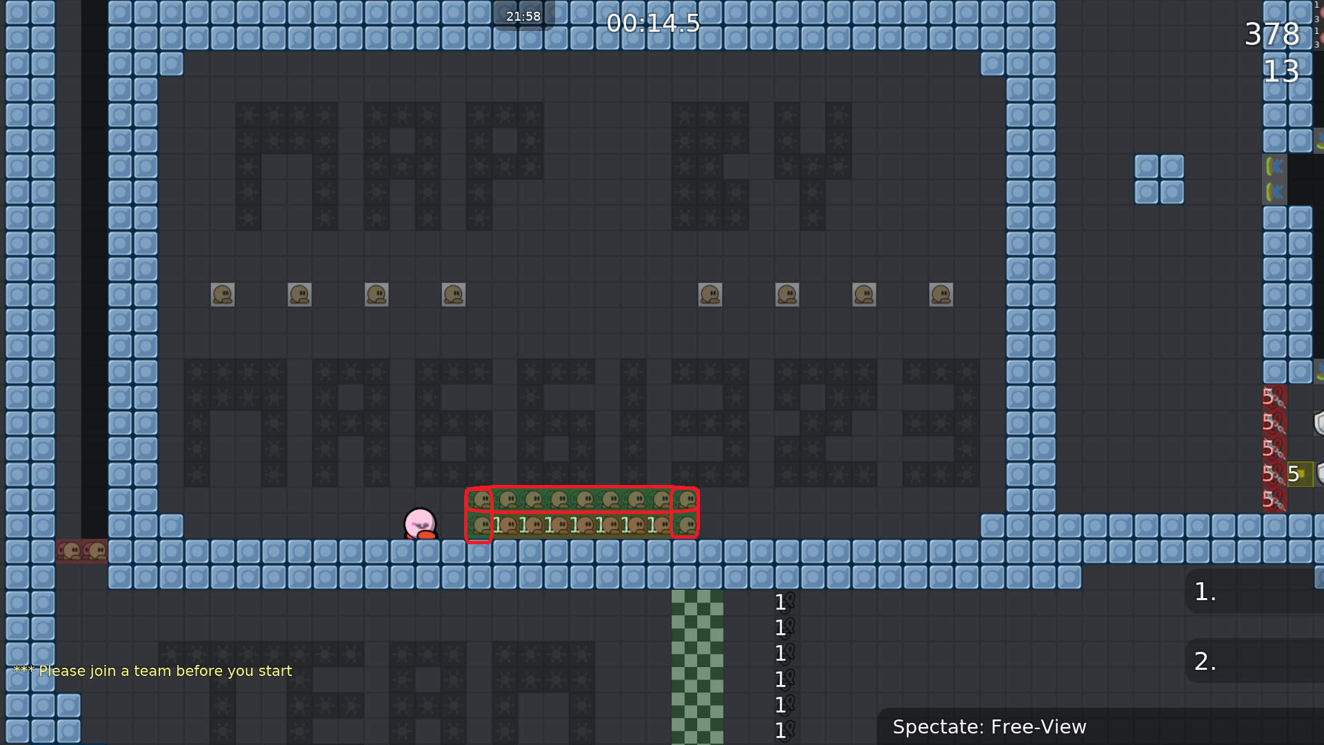 These solo tiles should be removed since you don't expect to get in solo if you stand there. Instead add an additional row of solo tiles around TO 1.