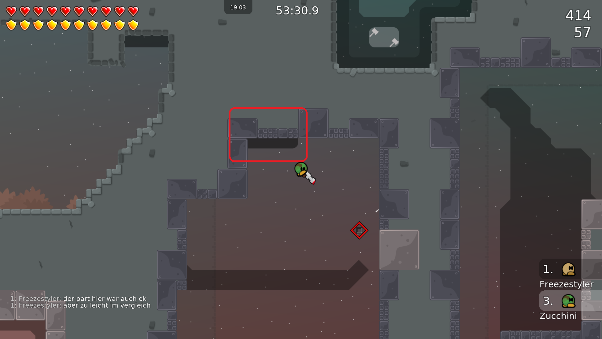 Should be differently marked as it is a "friendly" teleporter