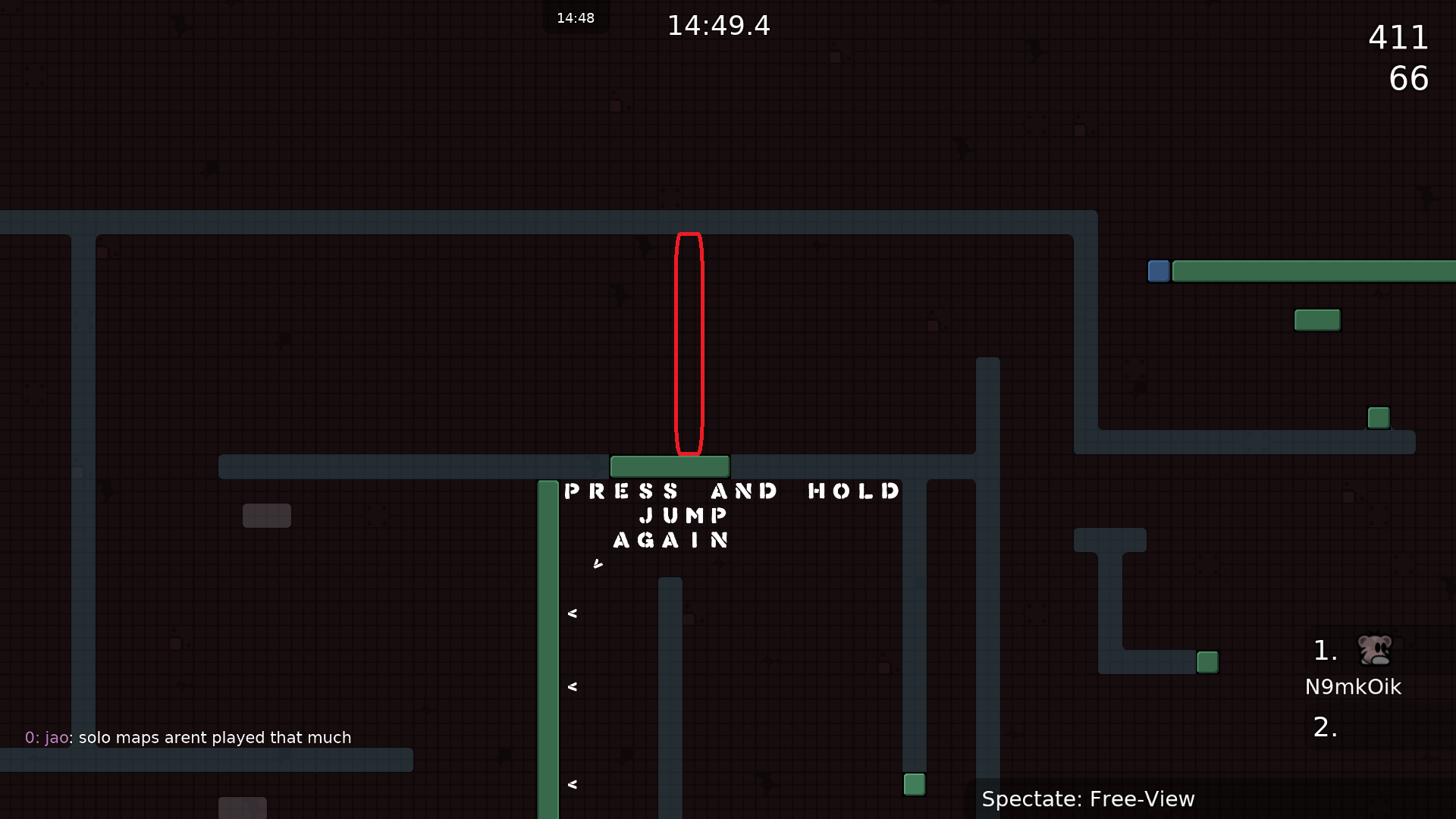 You should really add a CP here, it's annoying to do the hook-tele stuff again if you fail an edgejump