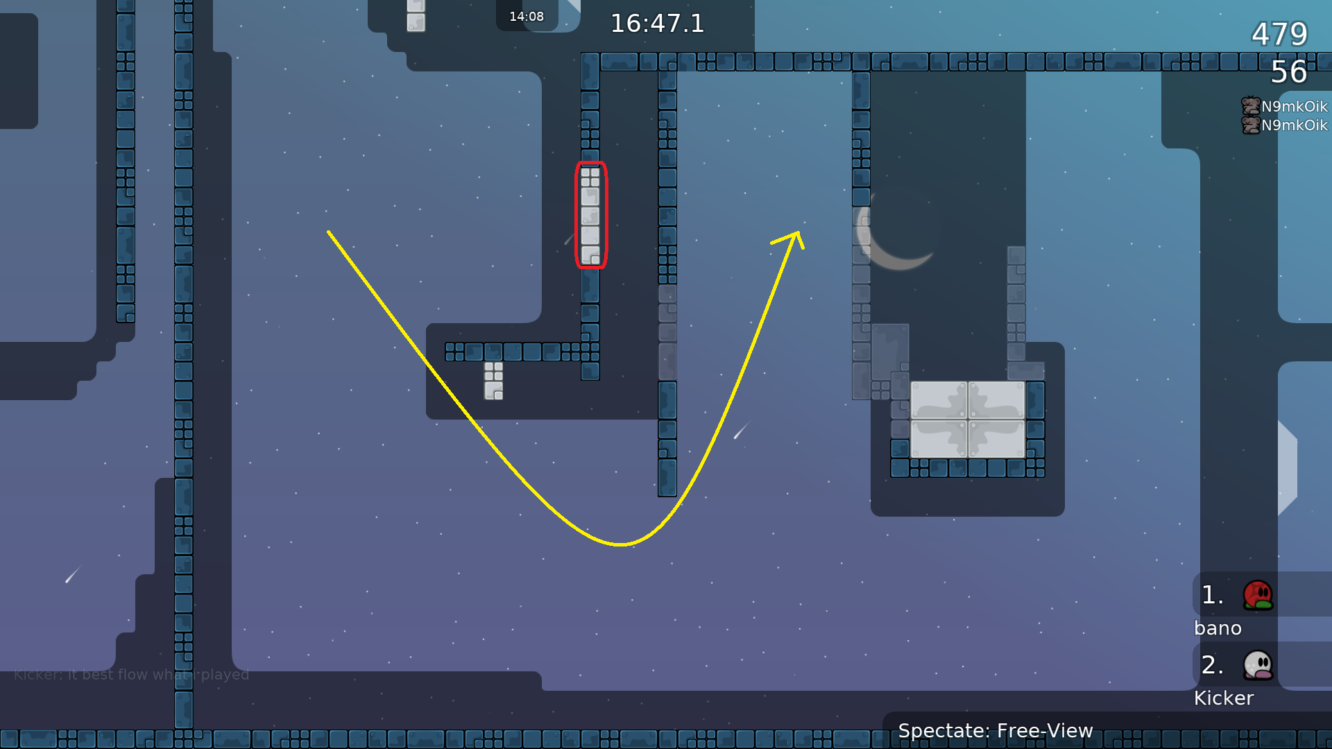 3: You can skip hooking the red-marked hook by simply swinging high up