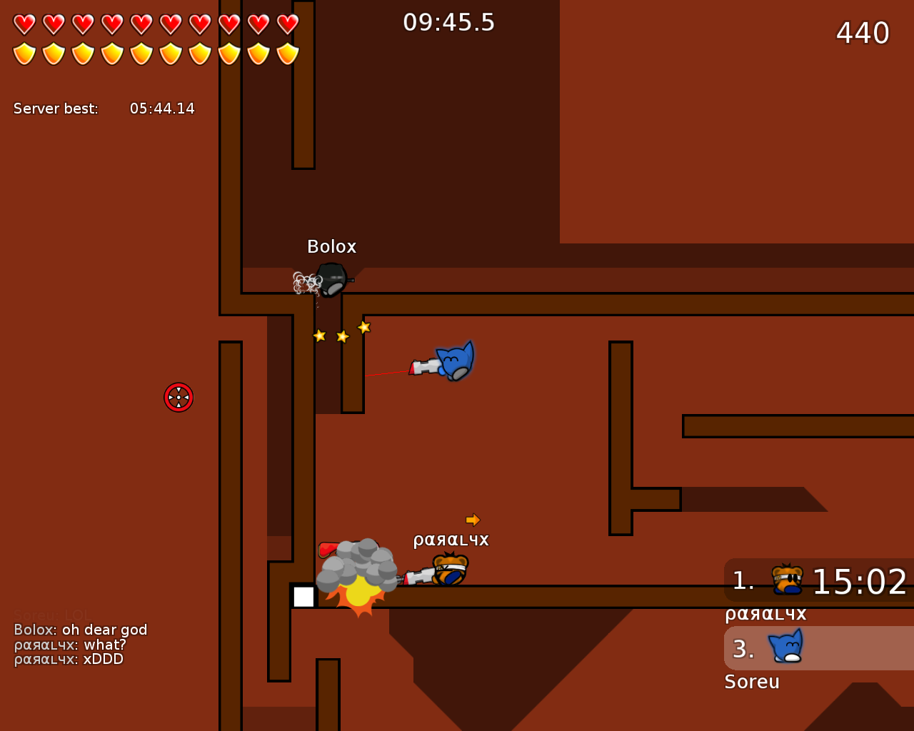 Entei, Bolox stuck in solo part... twice as i remember