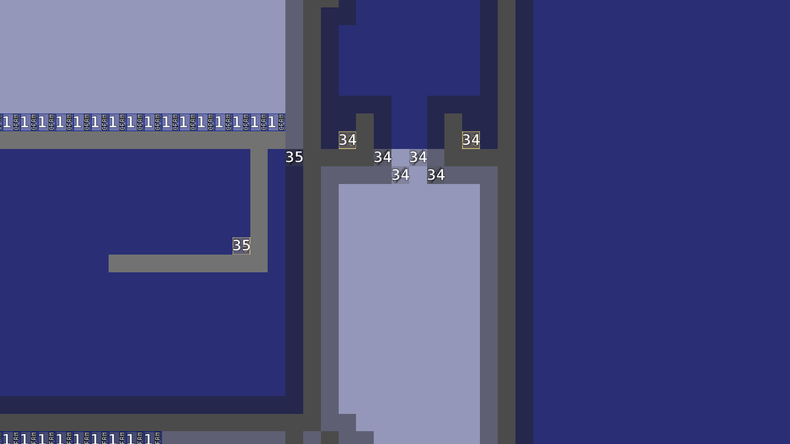 place check 34 in one straight line